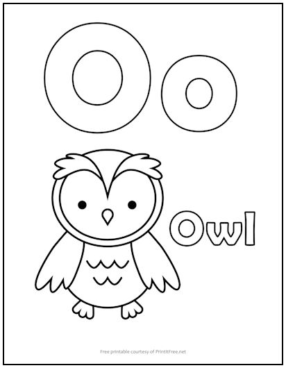 Alphabet letter âoâ coloring page print it free