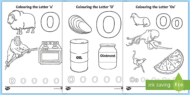 Letter o coloring pages teacher