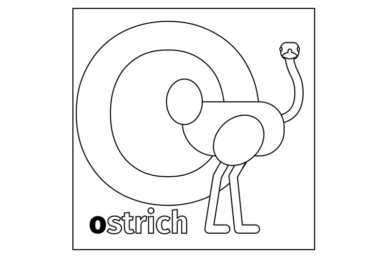 Ostrich letter o coloring page by smartstartstocker