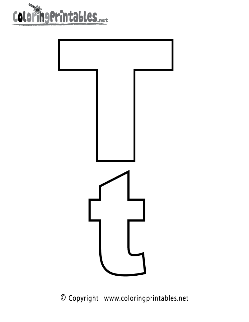 Alphabet letter t coloring page