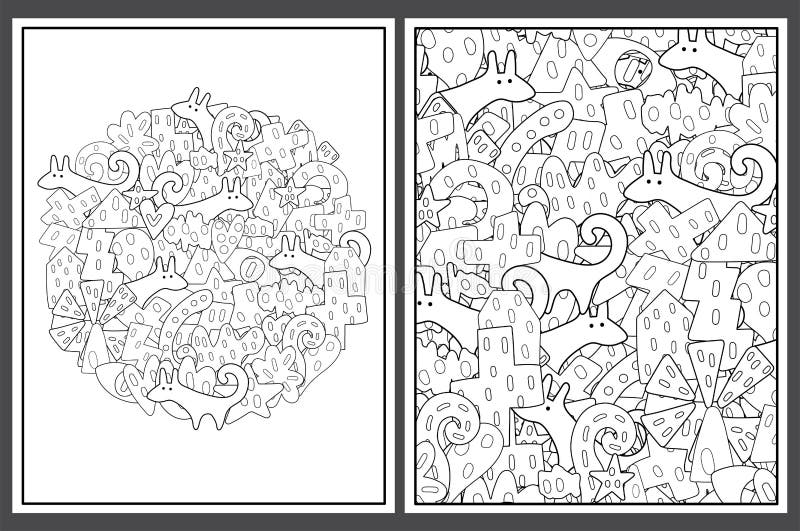 Coloring pages set with tribal elements abstract doodle templates stock vector