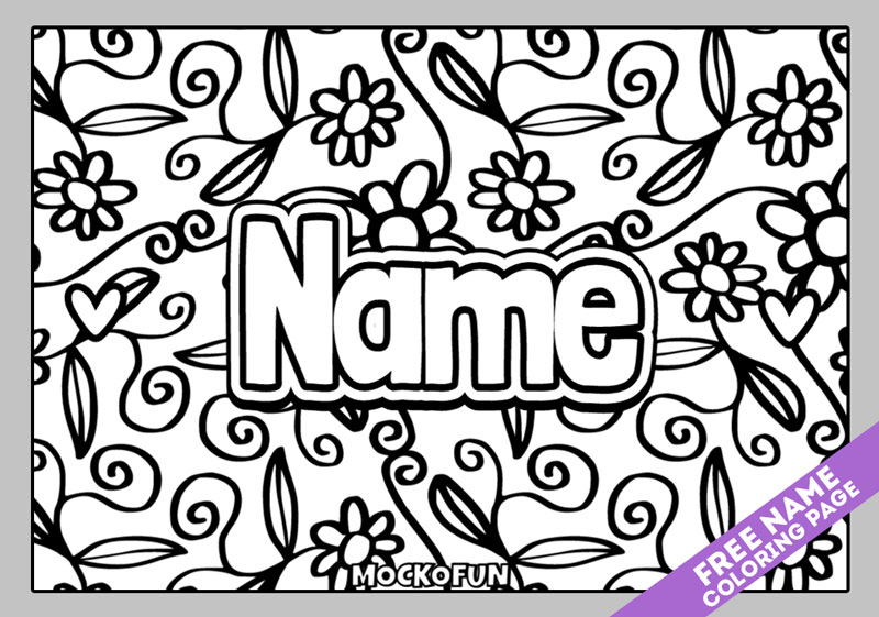 Free personalized name coloring pages