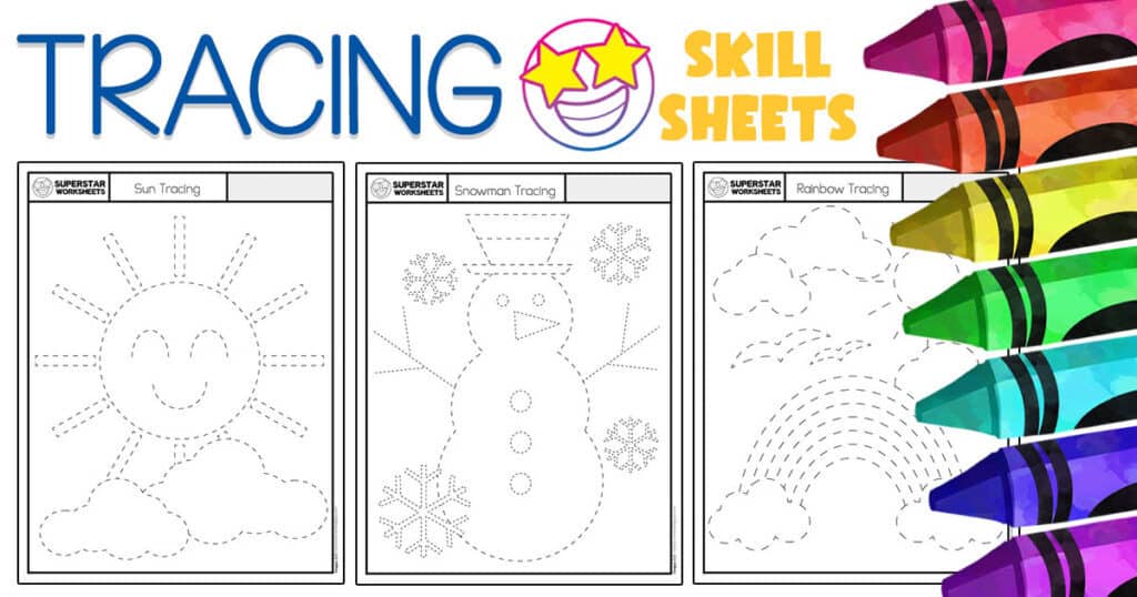 Preschool tracing worksheets