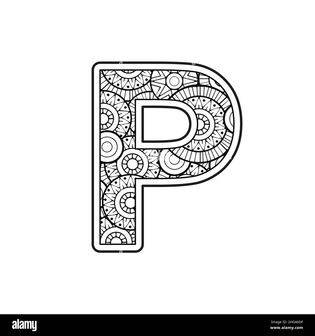 Letter p coloring pages cut out stock images pictures