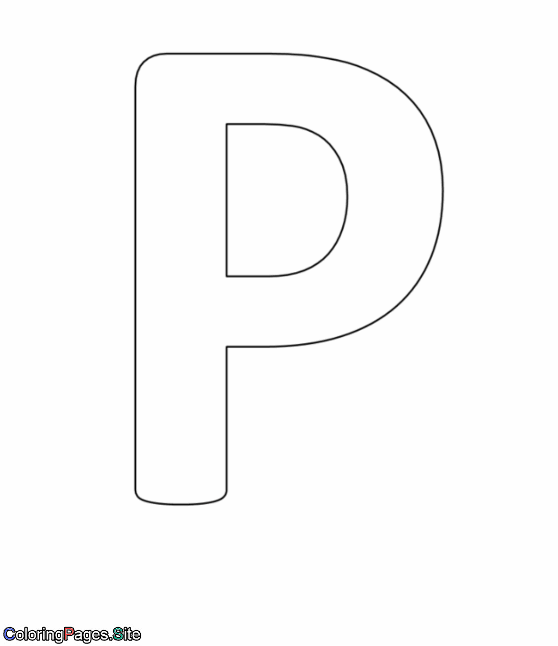 P letter alphabet coloring page