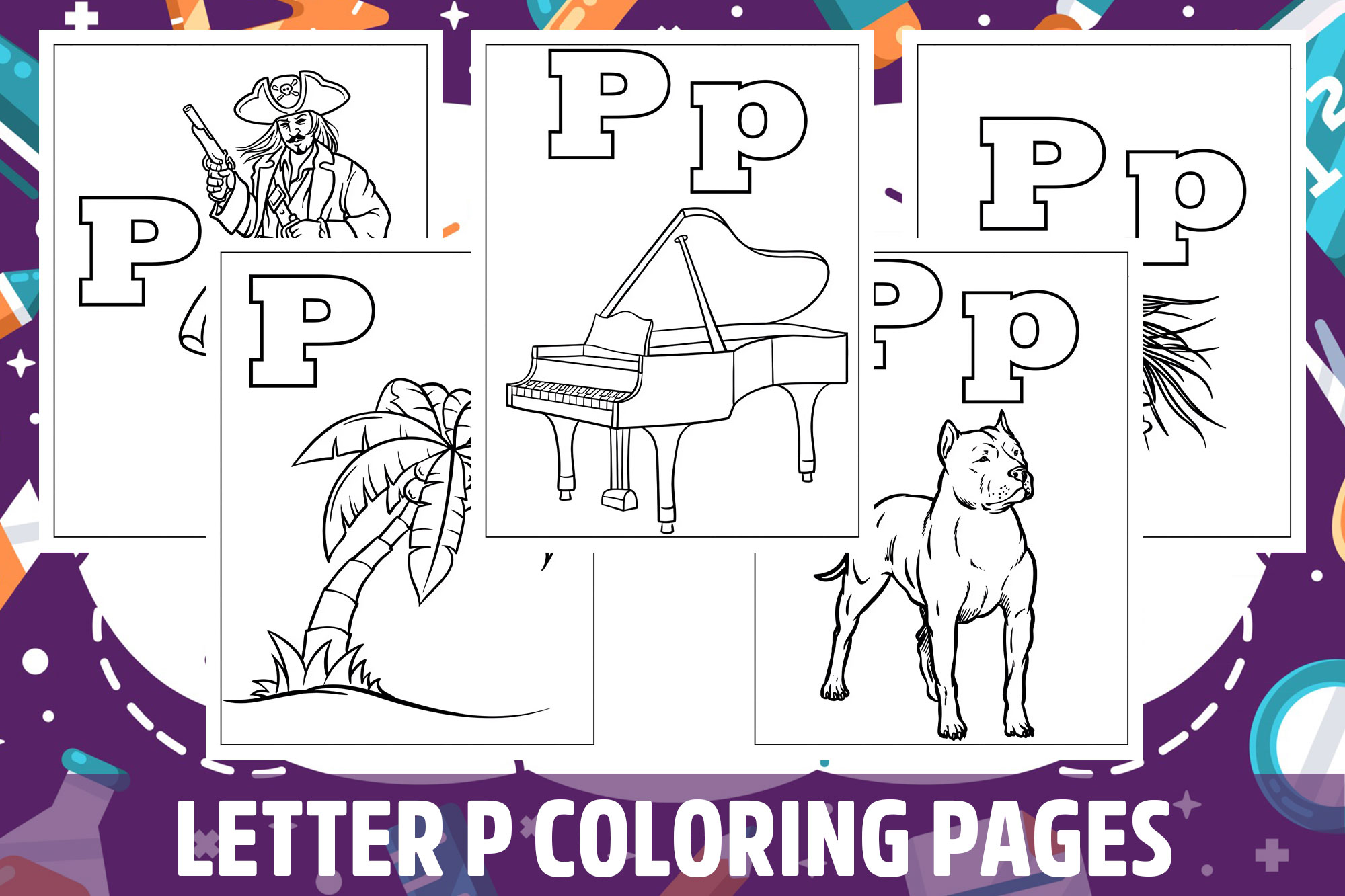 Letter p coloring pages for kids girls boys teens birthday school activity made by teachers