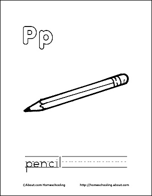 Printable letter p coloring book pages