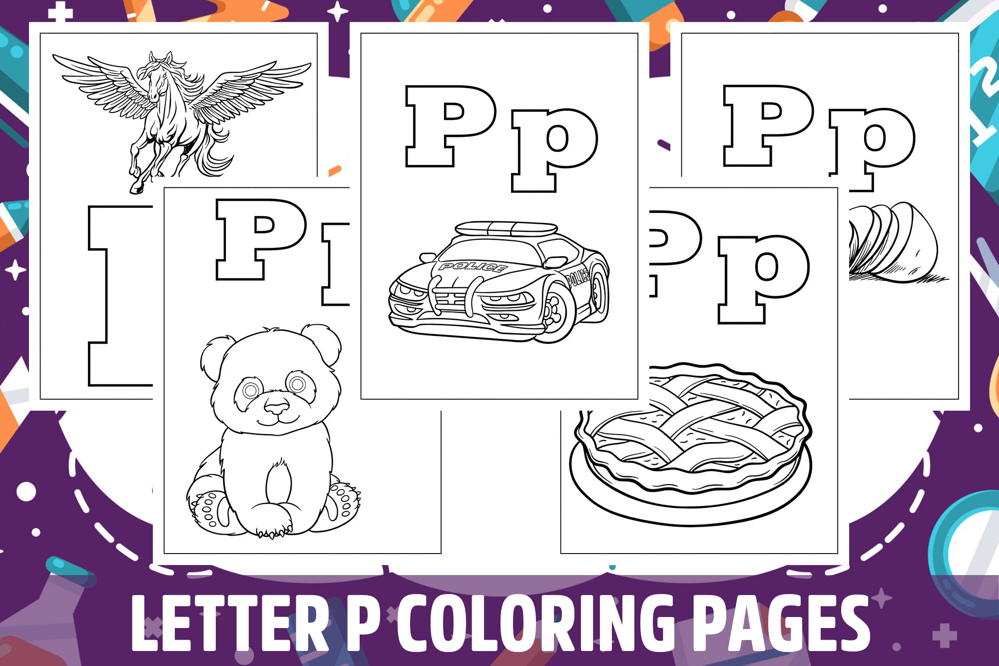 Letter p coloring pages for kids girls boys teens birthday school activity made by teachers