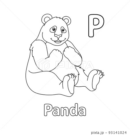 Panda alphabet abc coloring page p