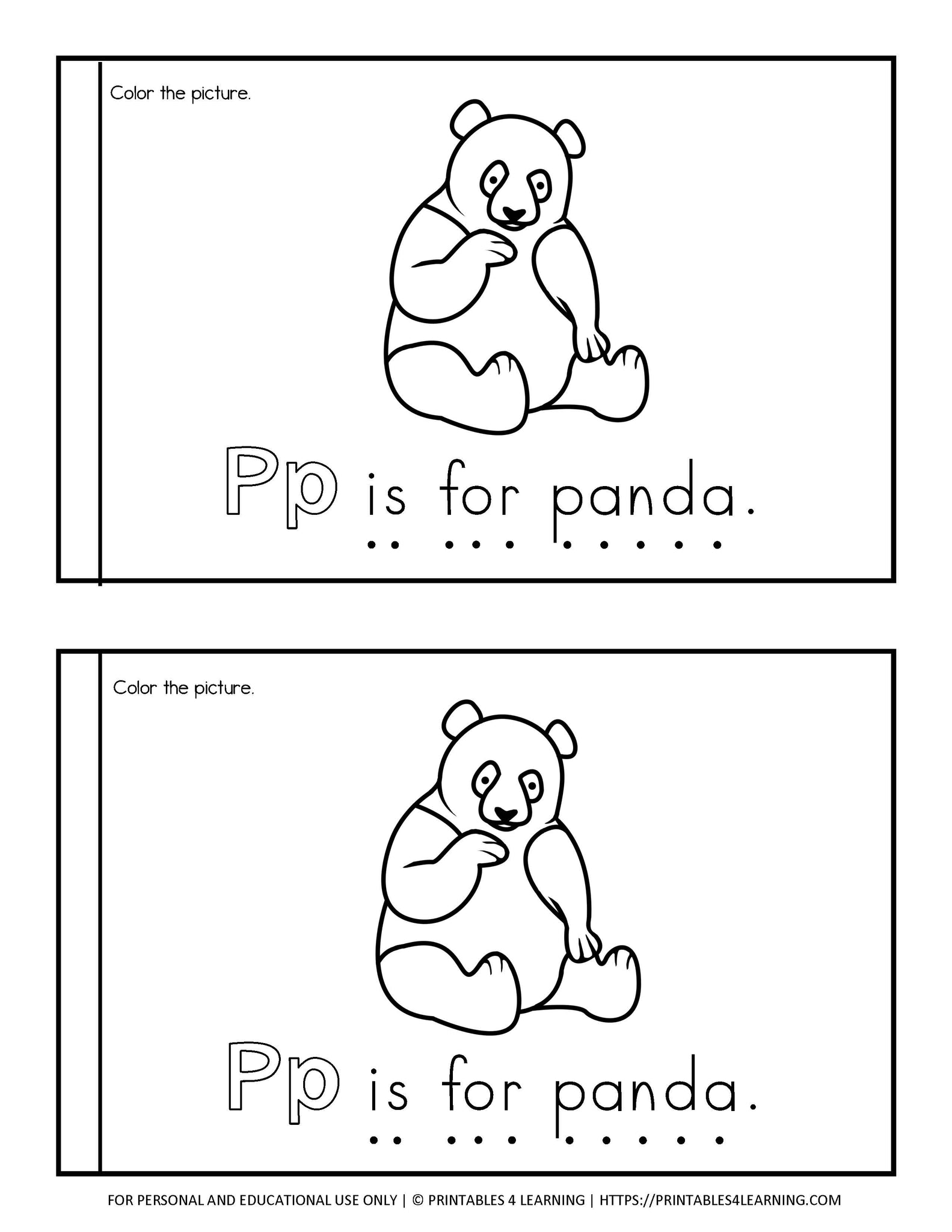 Letter p emergent reader coloring book â printables learning