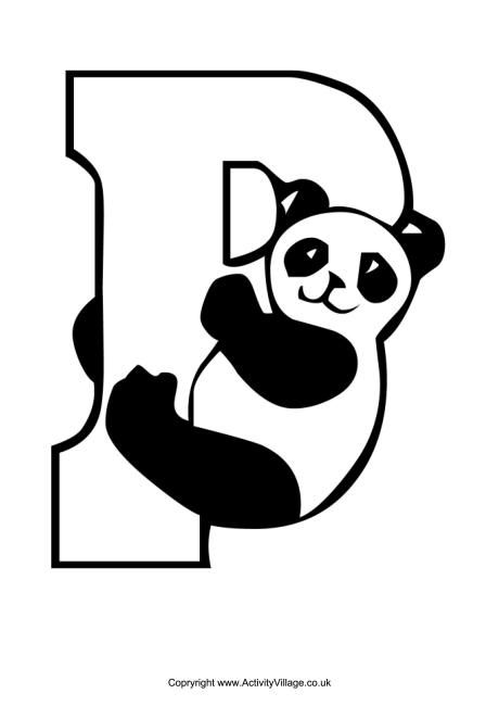 P is for panda colouring page panda coloring pages bear coloring pages panda craft