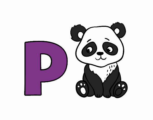 Colored page p of panda painted by user not registered