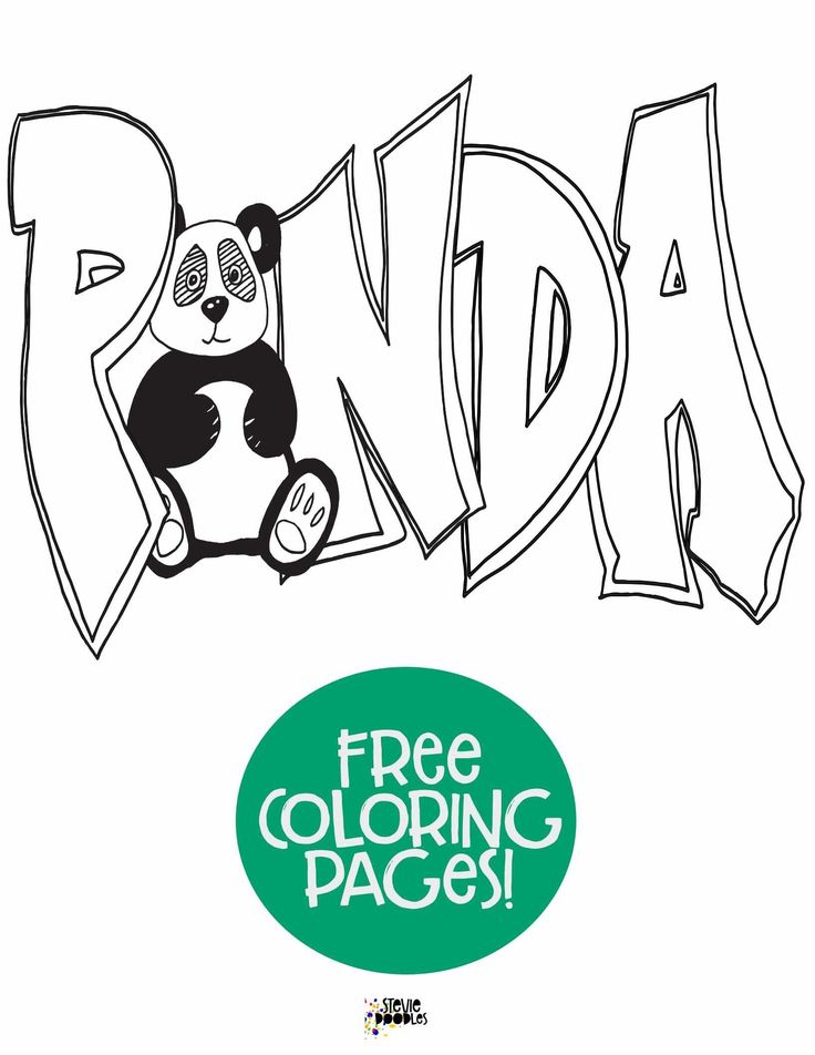 Panda with graffiti letters