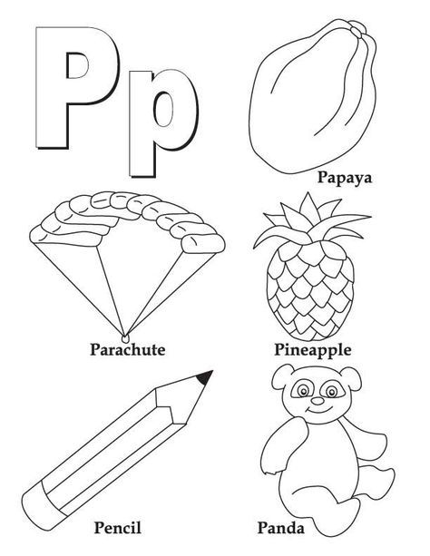 My a to z coloring book letter p coloring page alphabet coloring pages color worksheets book letters