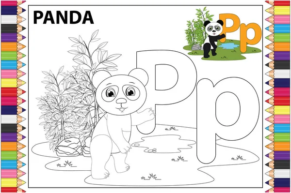 Panda coloring pages vector images