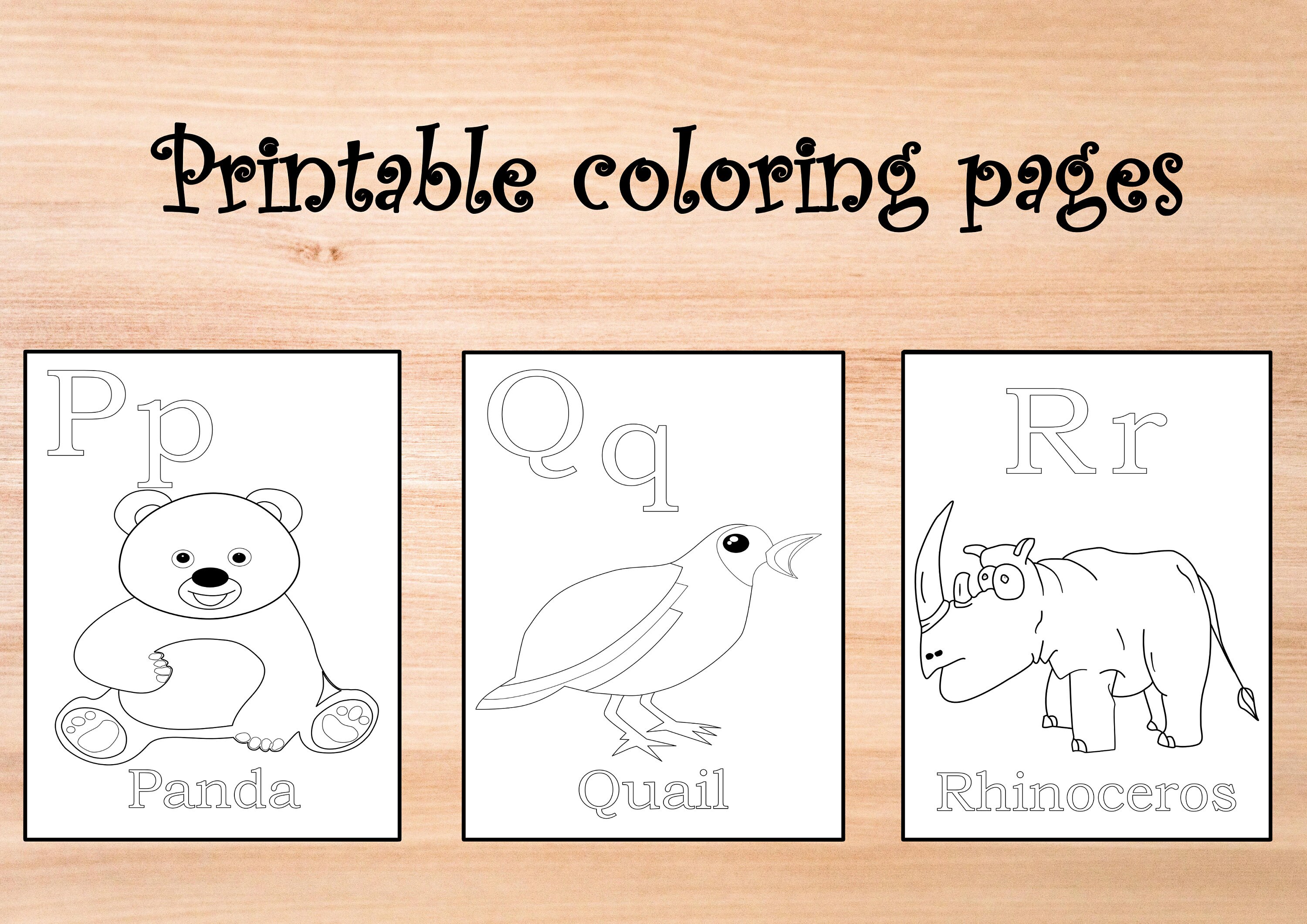 Animal alphabet coloring pages printable digital pages for preschool and kindergarteners download now