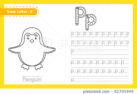 Trace letter p uppercase and lowercase