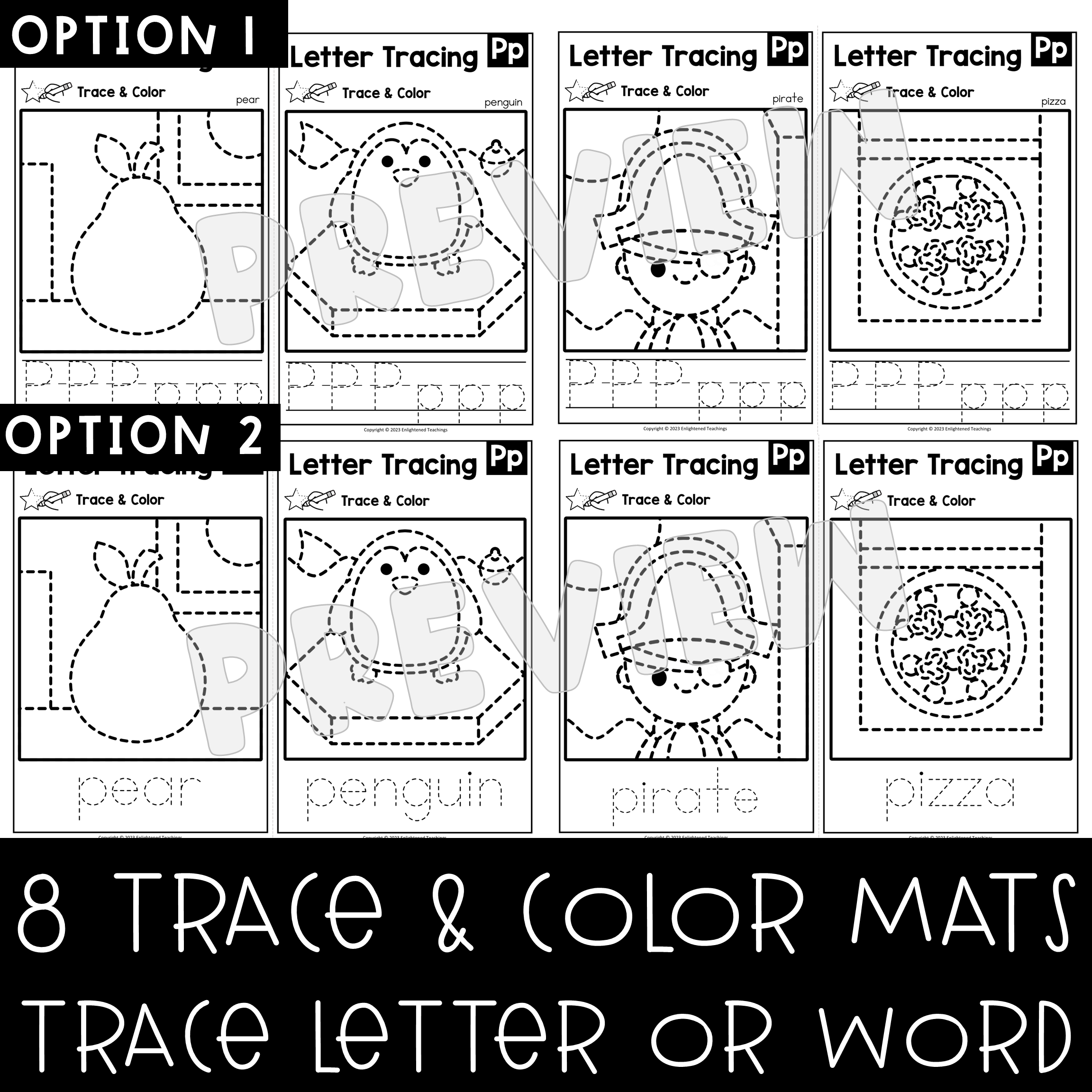 Letter p tracing worksheets letter tracing mats letter p trace color made by teachers