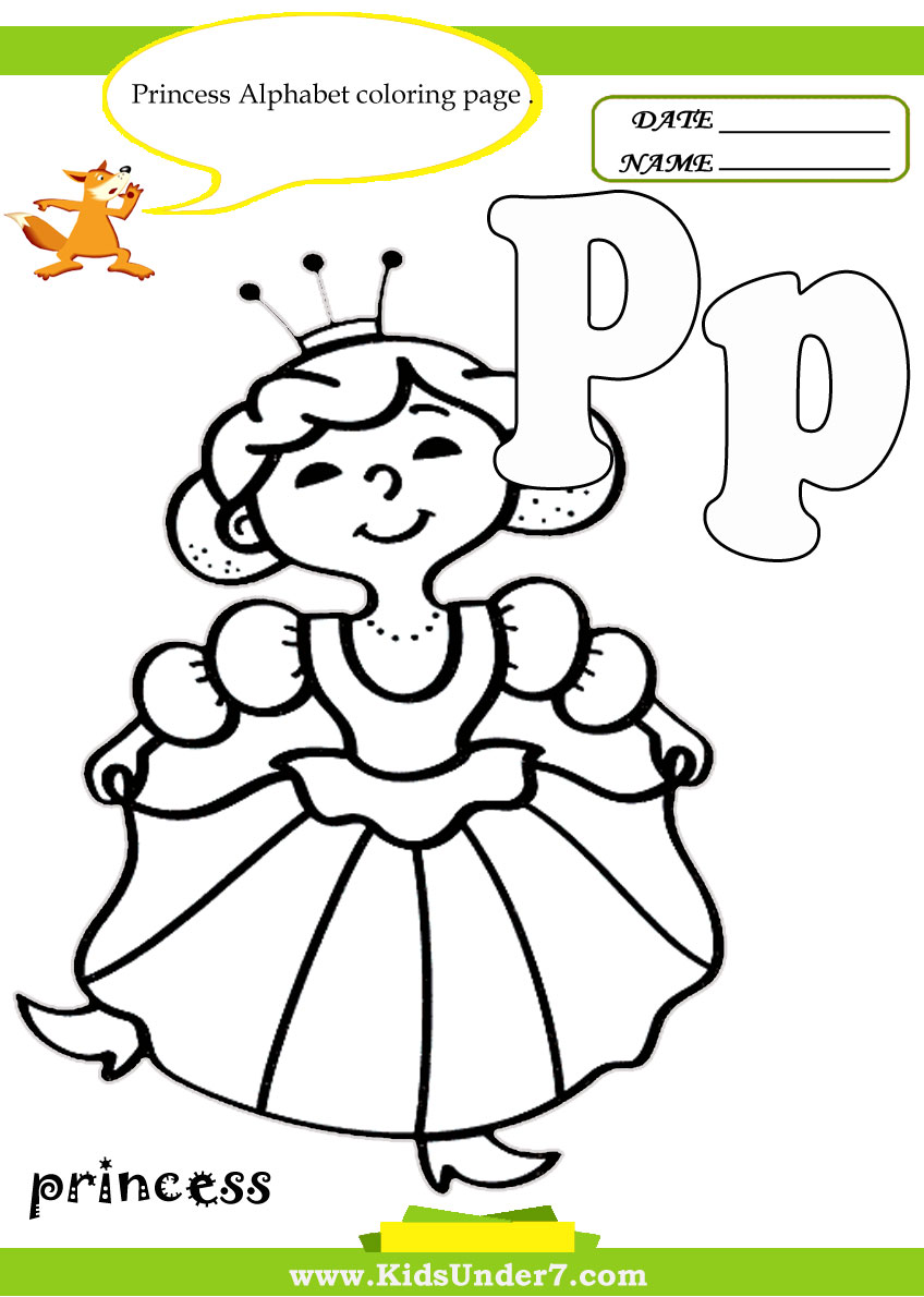 Kids under letter p worksheets and coloring pages