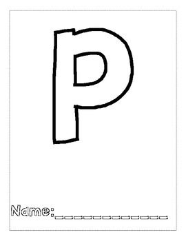 Letter p color and trace alphabook by kelly berkley tpt