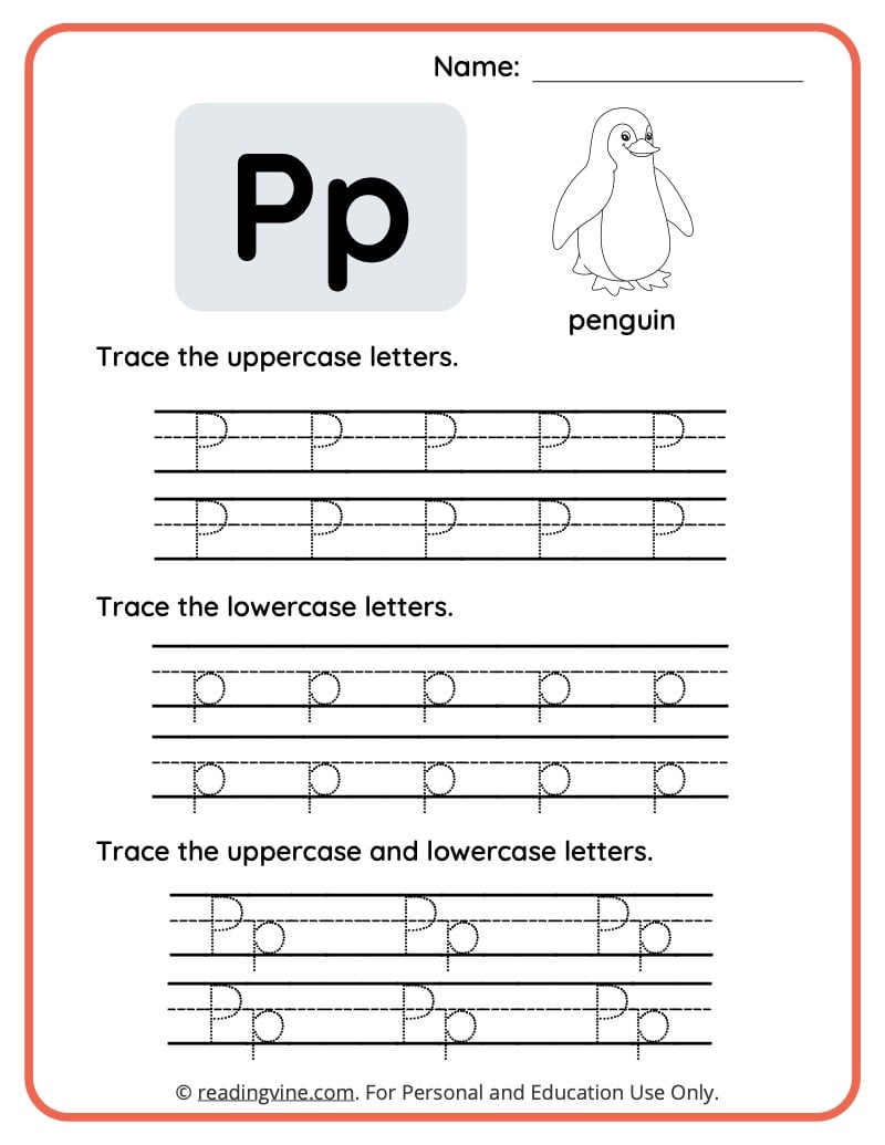 Letter p worksheets for preschool free printable