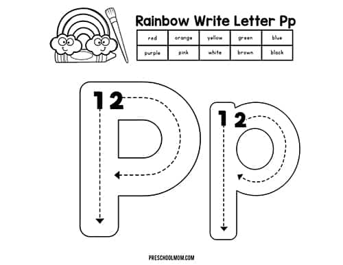 Letter p preschool printables