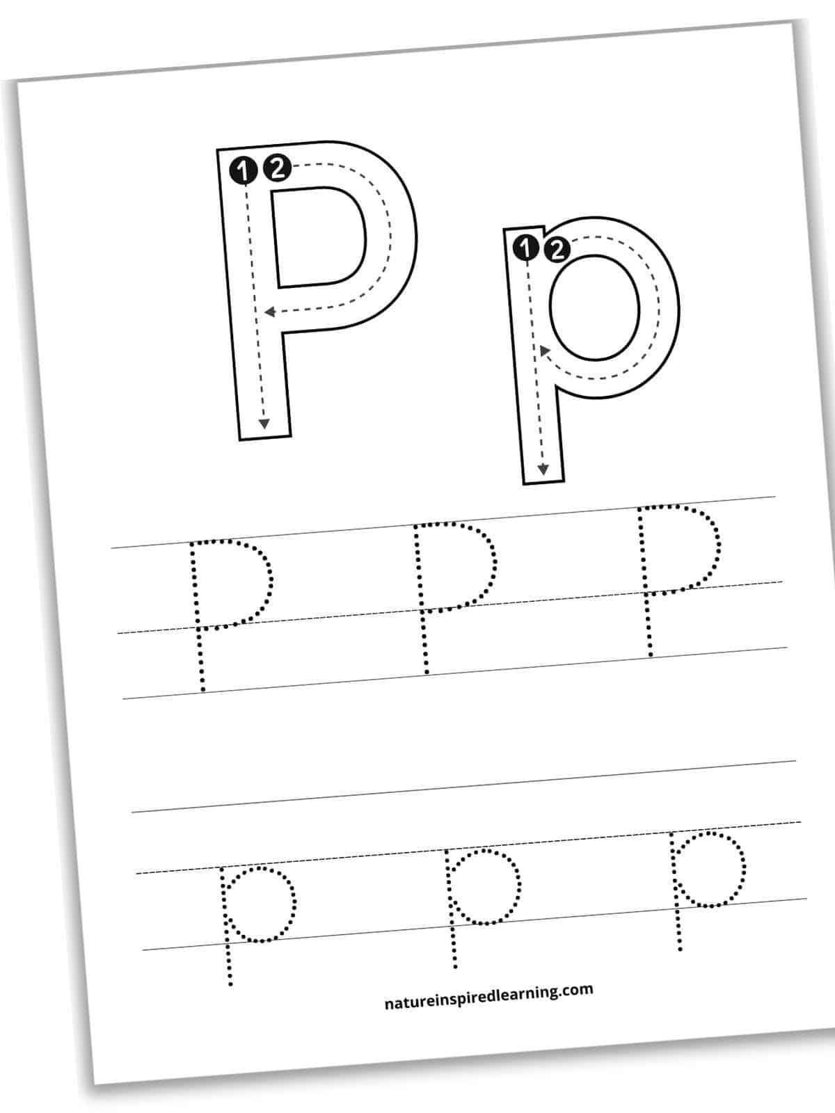 Free letter p tracing worksheets