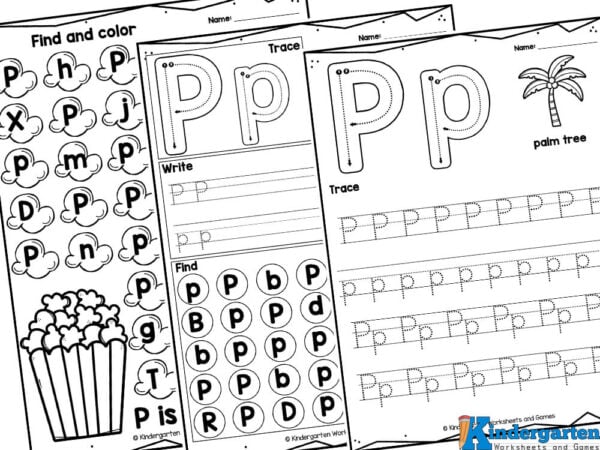 Free printable letter p worksheets for kindergarten