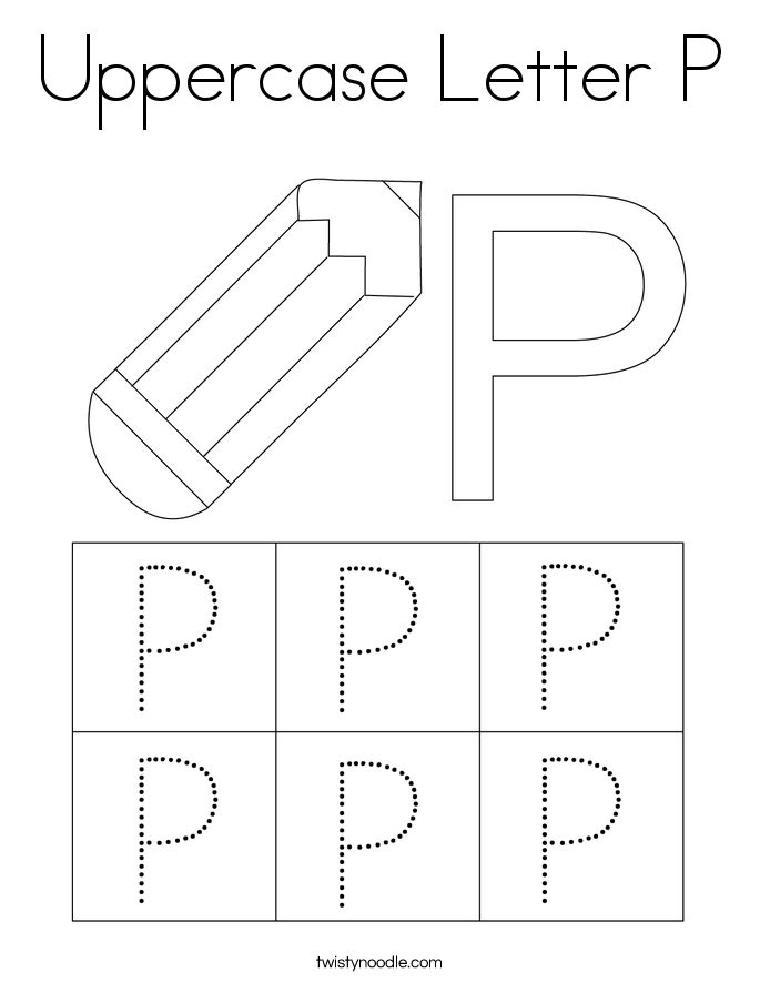 Uppercase letter p coloring page