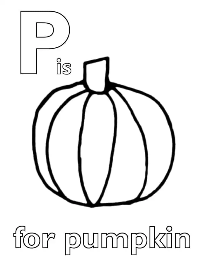 Free letter p coloring page