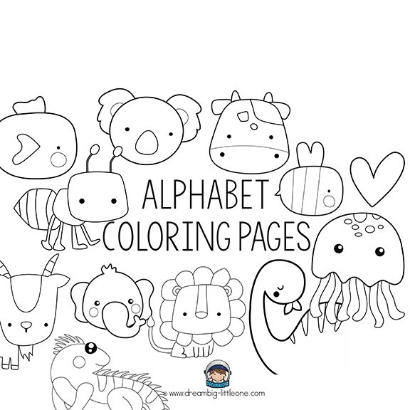 Alphabet coloring sheet for preschool age kids