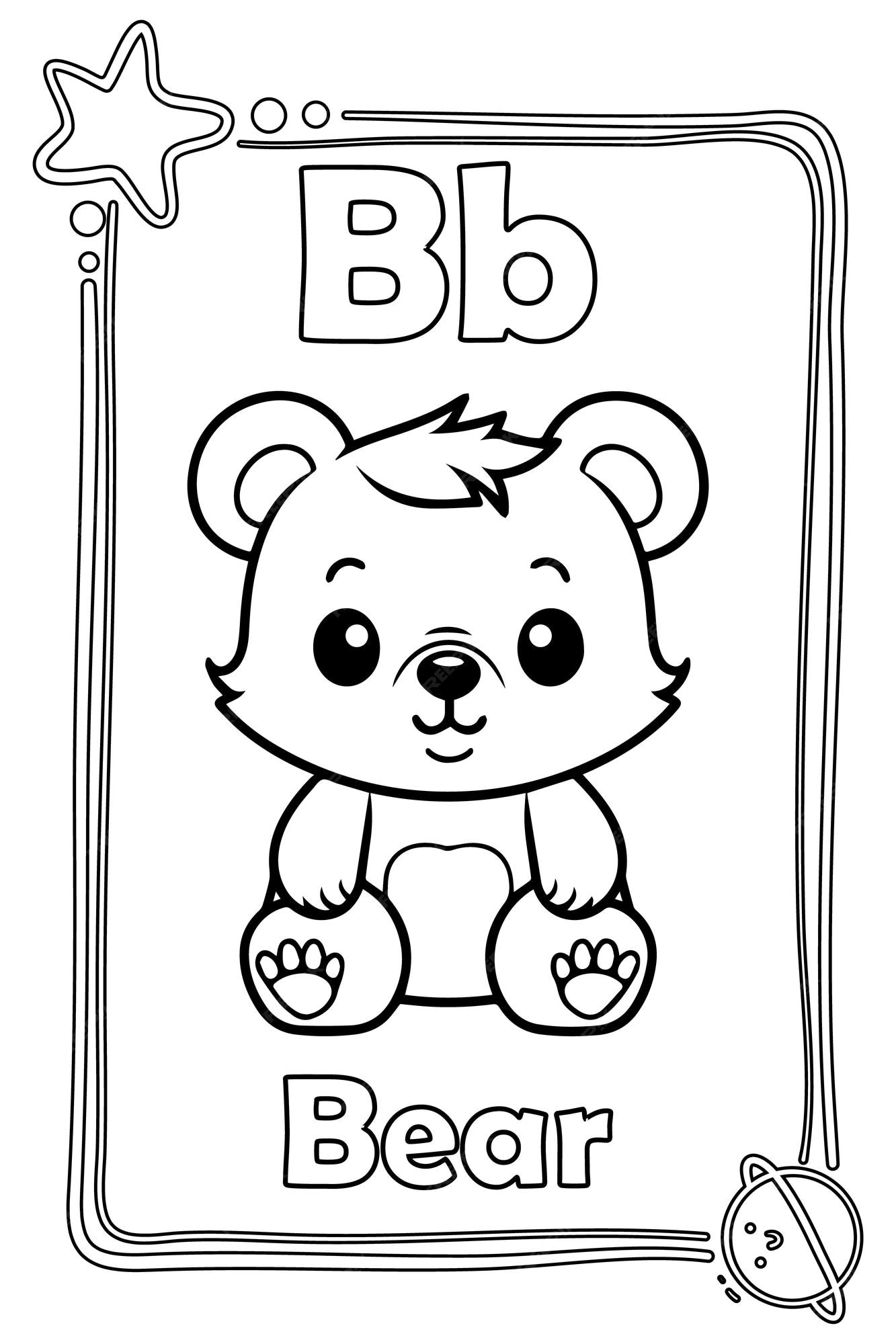 Premium vector animal alphabet coloring book for preschool kids colorless versions on a paper ready for print