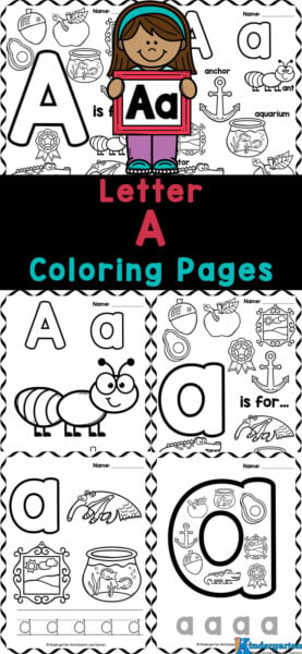 Free printable letter a coloring sheet pages for kids