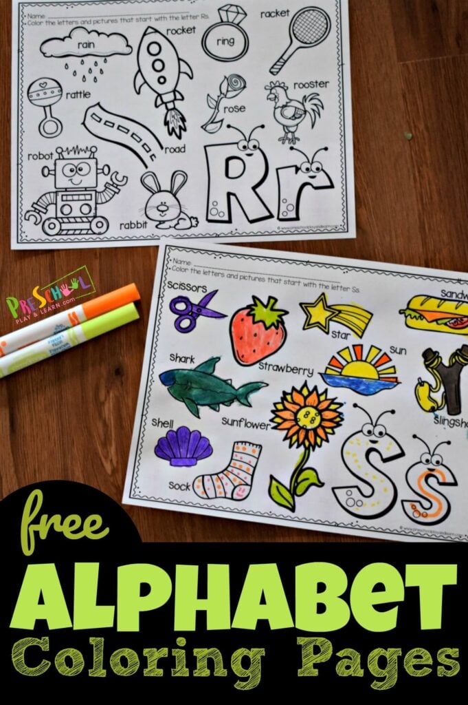 Free printable alphabet coloring pages for preschoolers