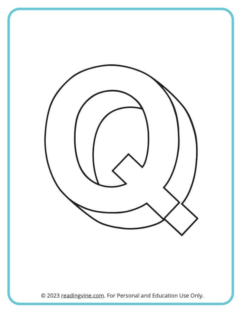 Letter q coloring pages