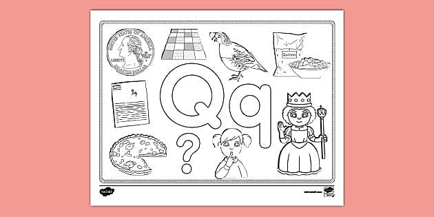 Letter q coloring page teacher made