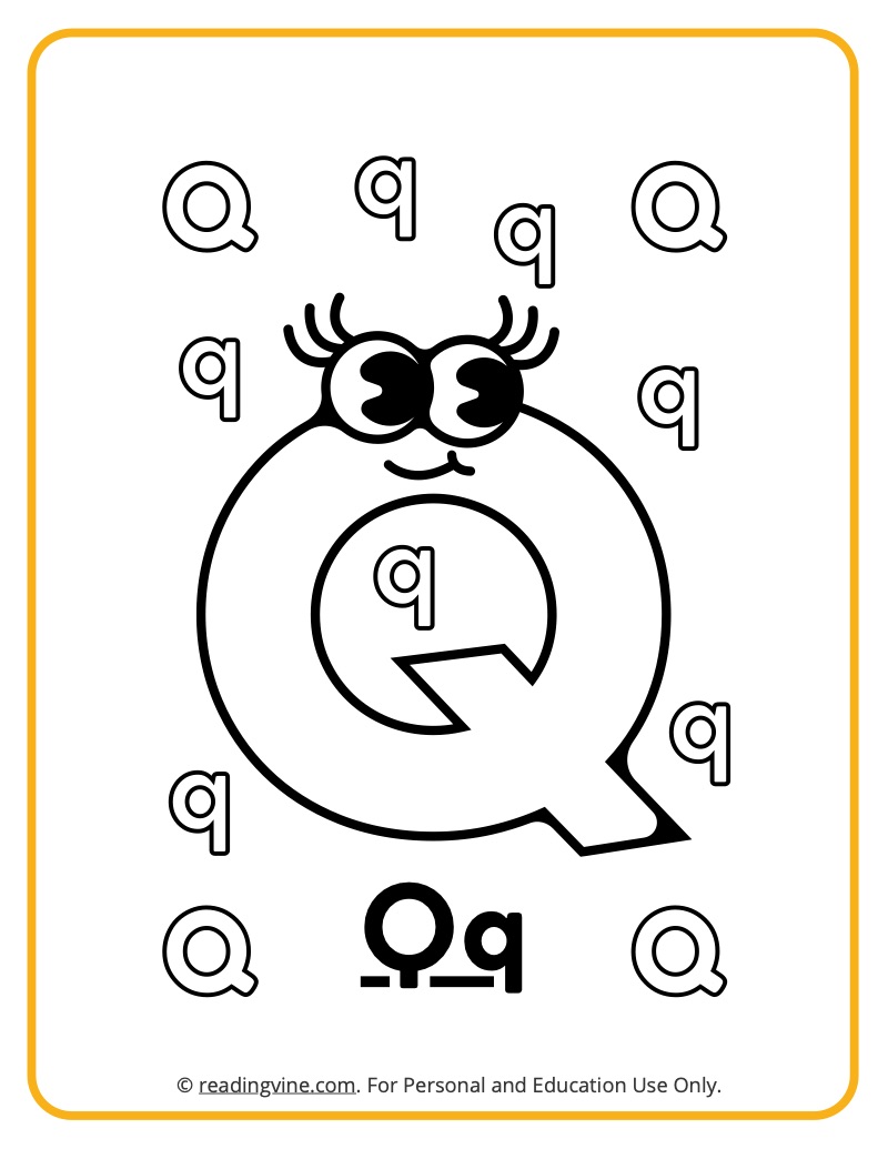 Letter q coloring pages