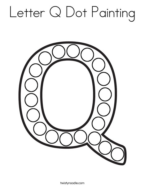 Letter q dot painting coloring page