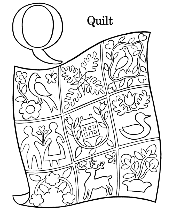 Alphabet coloring pages letter q