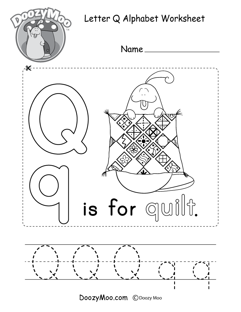 Cute uppercase letter q coloring page free printable