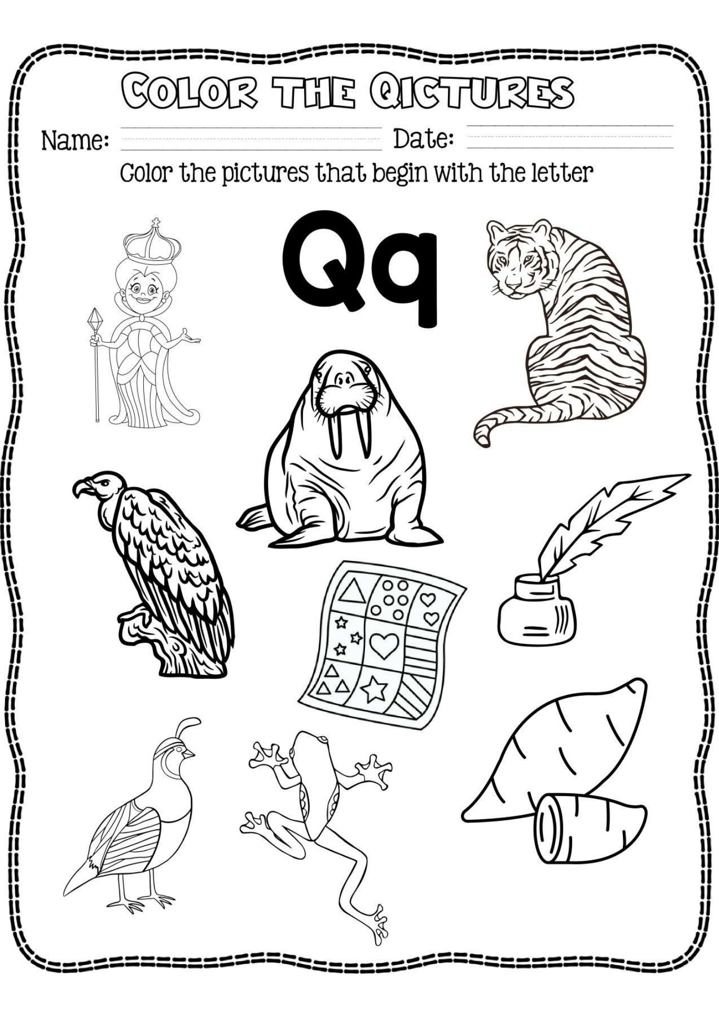 Alphabet tracing cards handwriting practice for letter q made by teachers