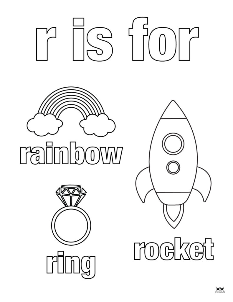 Letter r coloring pages