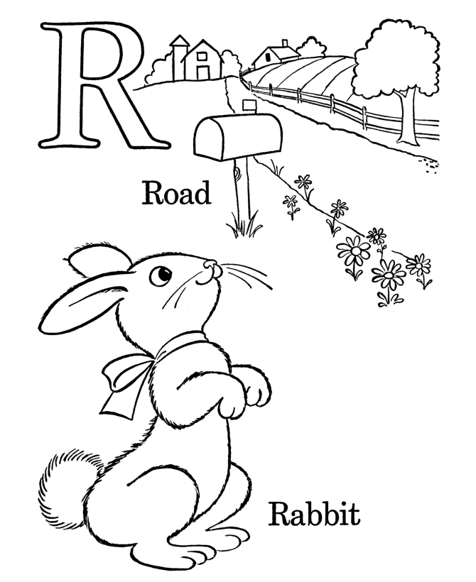 Alphabet coloring pages letter r