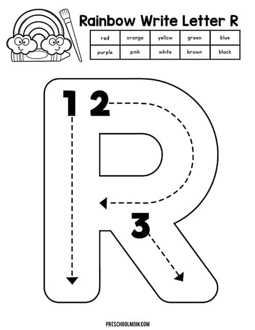 Letter r preschool printables