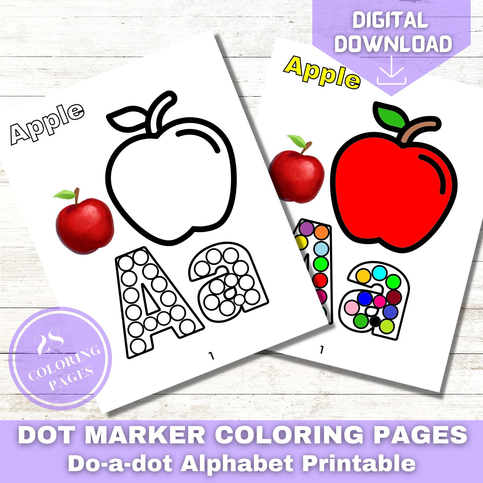 Dot marker coloring pages do