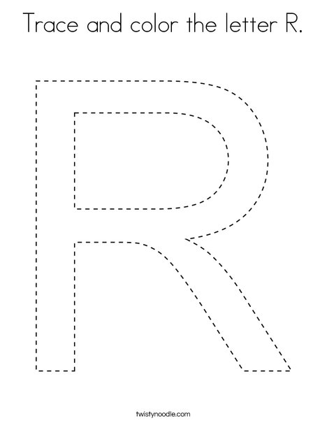 Trace and color the letter r coloring page