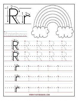 Printable letter r tracing worksheets for preschool