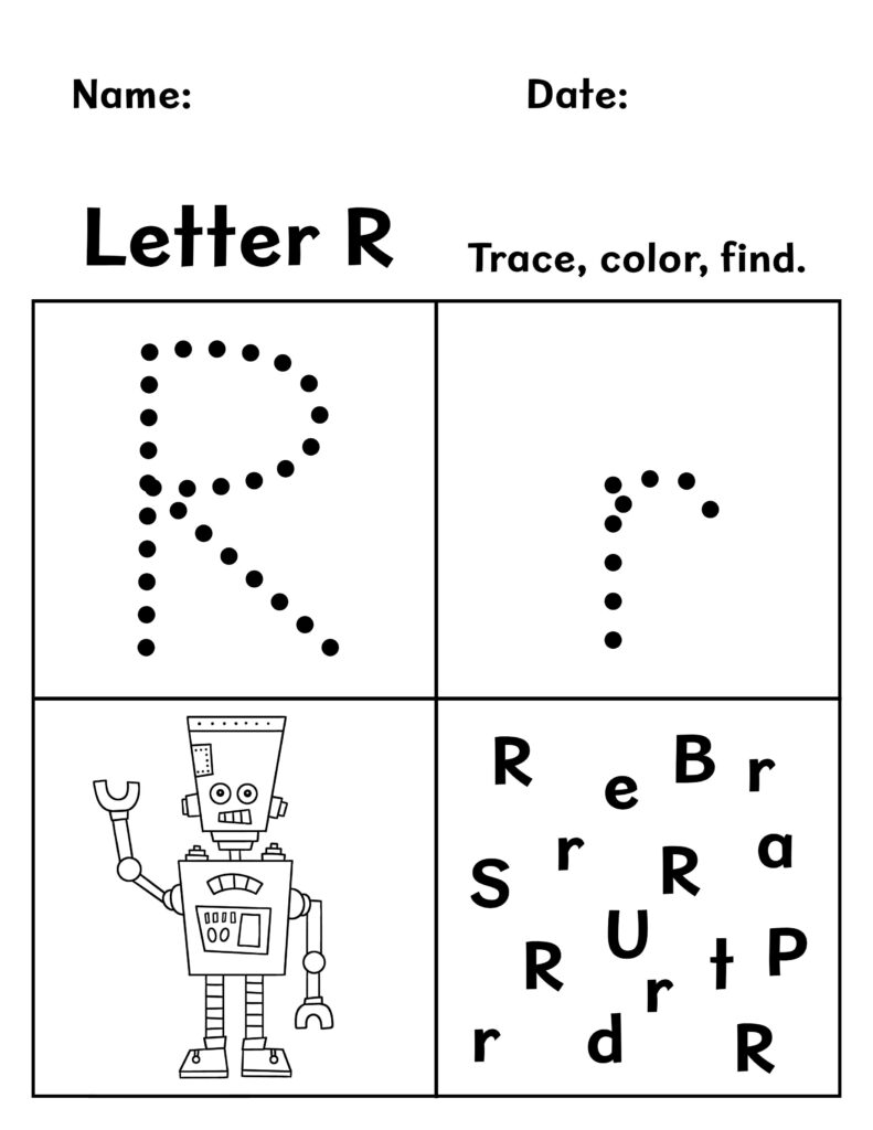 Free printable letter r worksheets for preschool â the hollydog blog