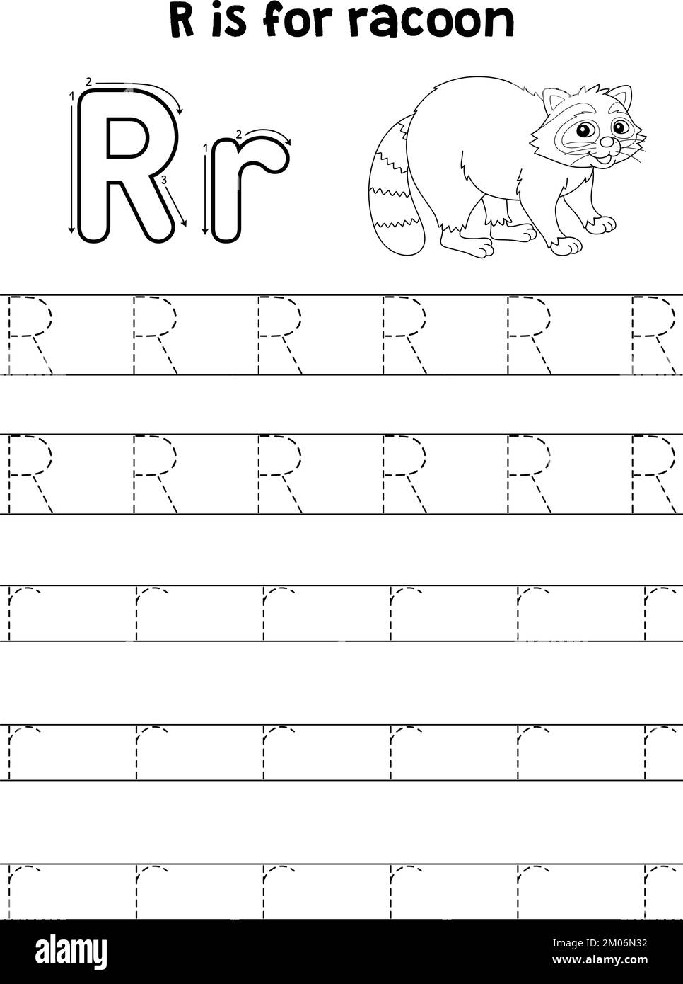 Tracing letter r cut out stock images pictures
