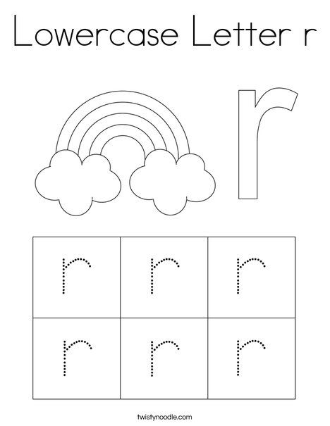 Lowercase letter r coloring page